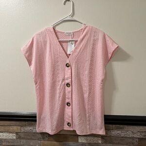 Evostye Light Pink Button-Down Shirt Size Small NWT